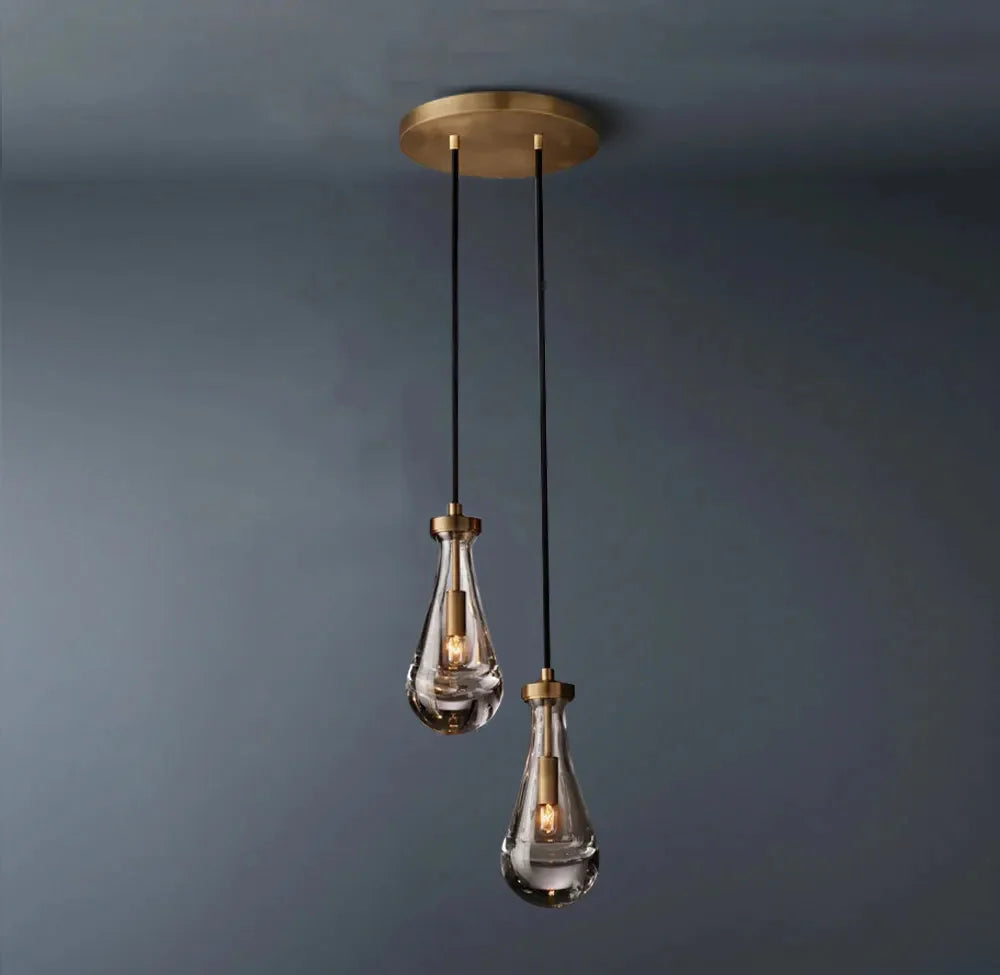 Rainlume Glass Round 2-Lights Chandelier (Cord)
