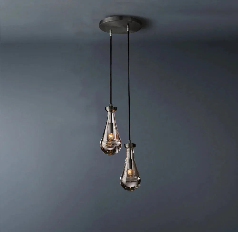 Rainlume Glass Round 2-Lights Chandelier (Cord)