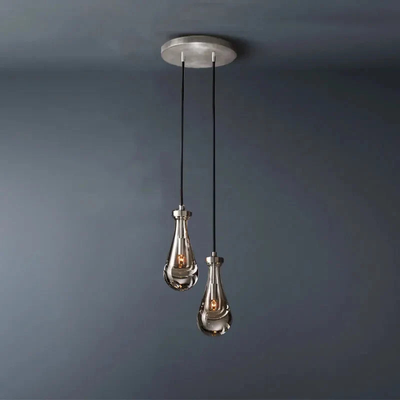 Rainlume Glass Round 2-Lights Chandelier (Rod)