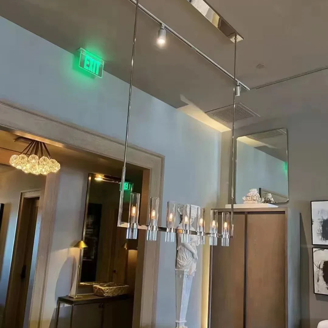 Ravelle Modern Glass Linear Chandelier 48"