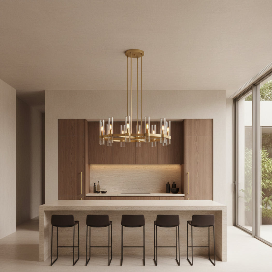 Ravelle Modern Glass Round Chandelier 30"