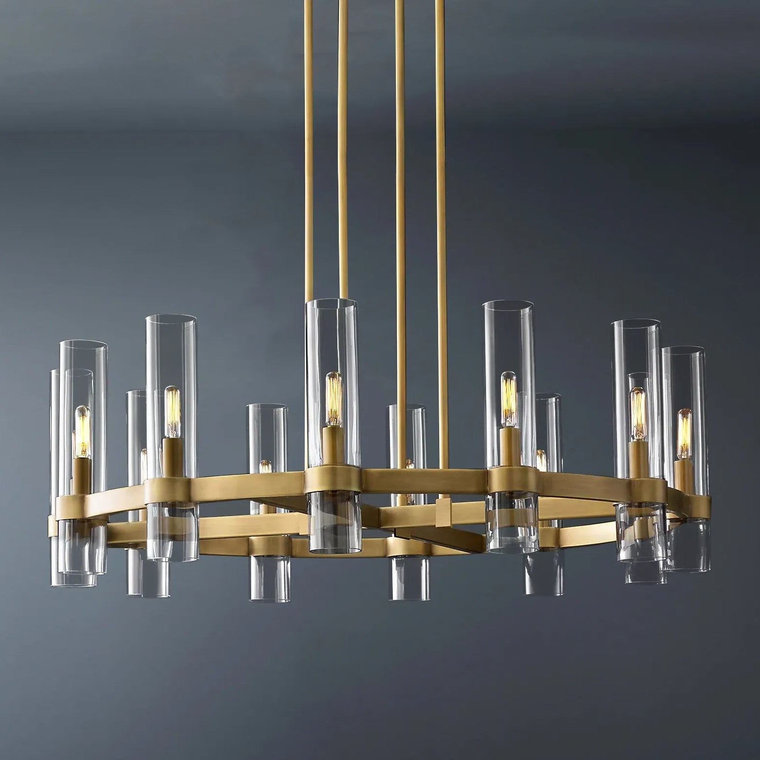 Ravelle Modern Glass Round Chandelier 30"