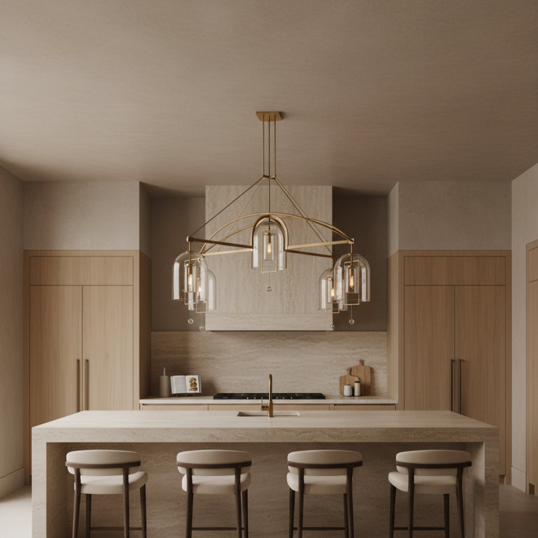 Fulcrum Round Chandelier 85" -5 Lights