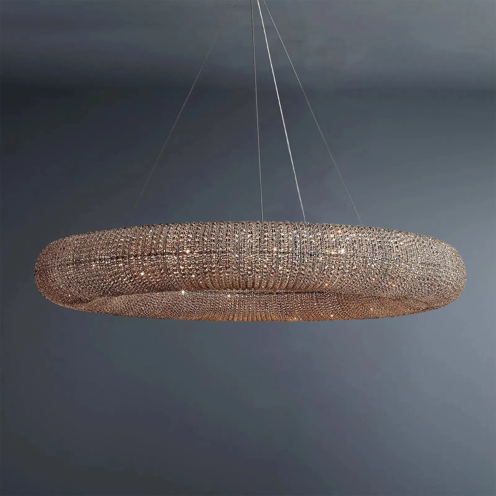 Halo Modern Smoke Round Chandelier D59"
