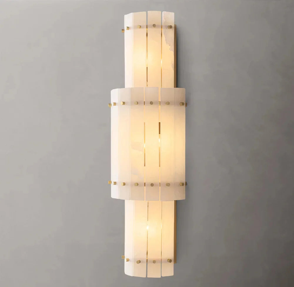 San Marco Modern Alabaster Grand Round Sconce
