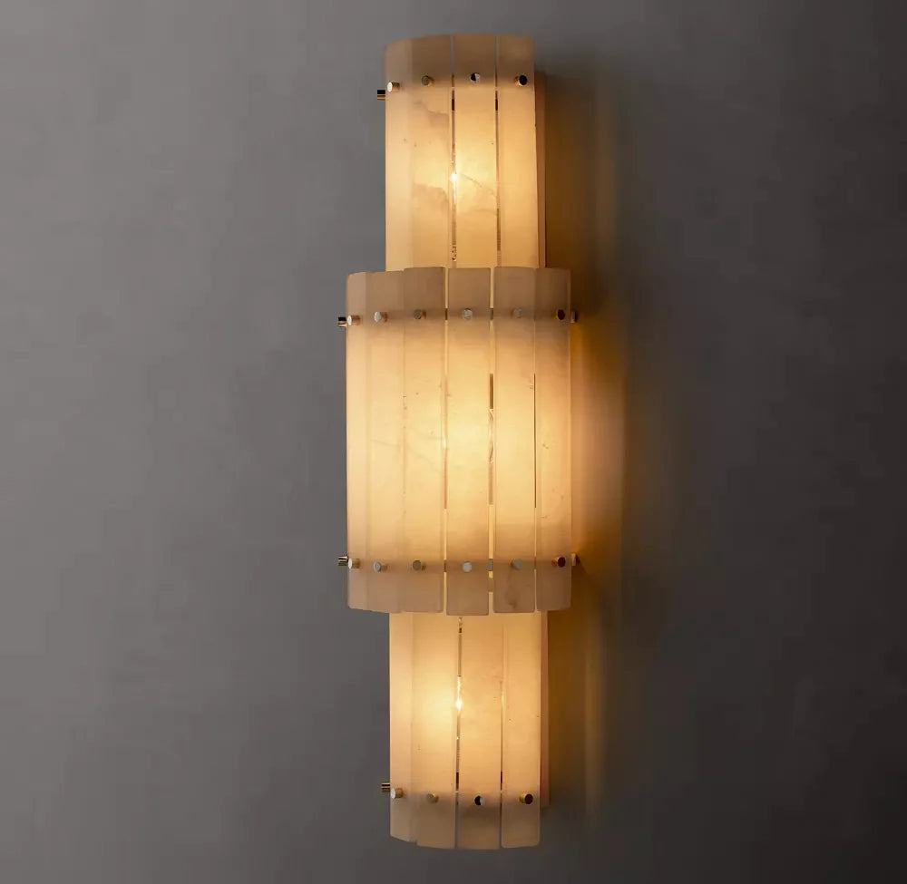 San Marco Modern Alabaster Grand Round Sconce