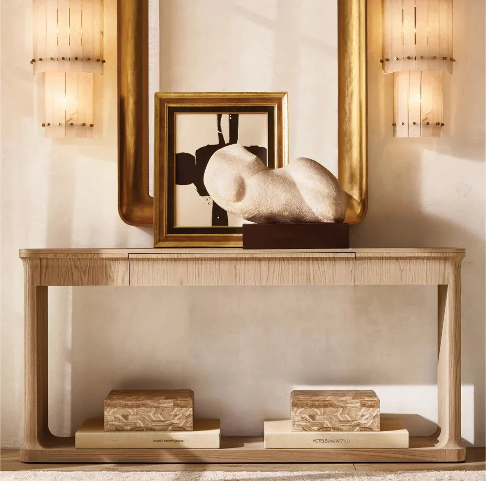 San Marco Modern Alabaster Grand Round Sconce