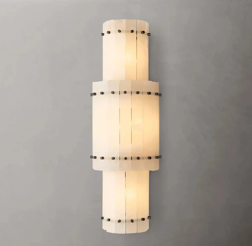 San Marco Modern Alabaster Grand Round Sconce