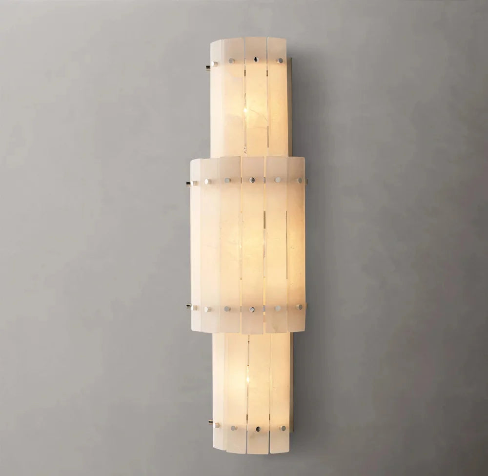San Marco Modern Alabaster Grand Round Sconce