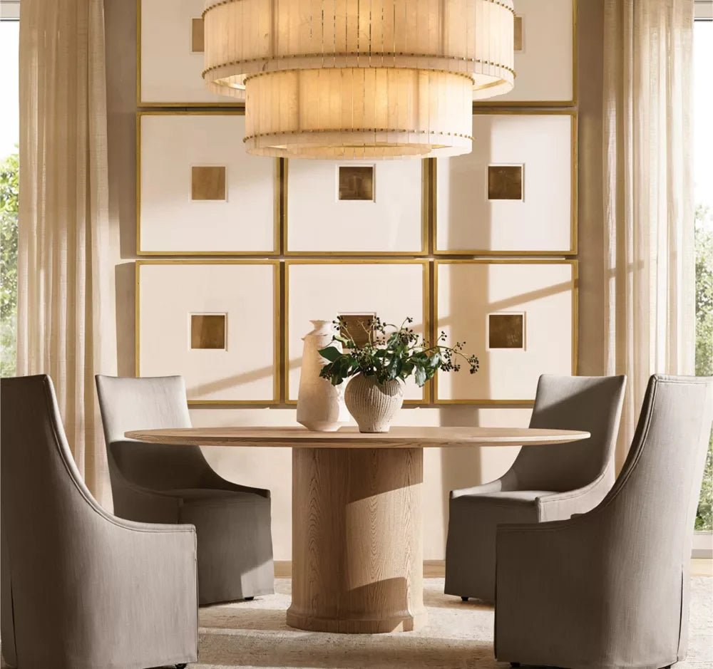 San Marco Modern Alabaster Round 2-Tiered Chandelier 48"