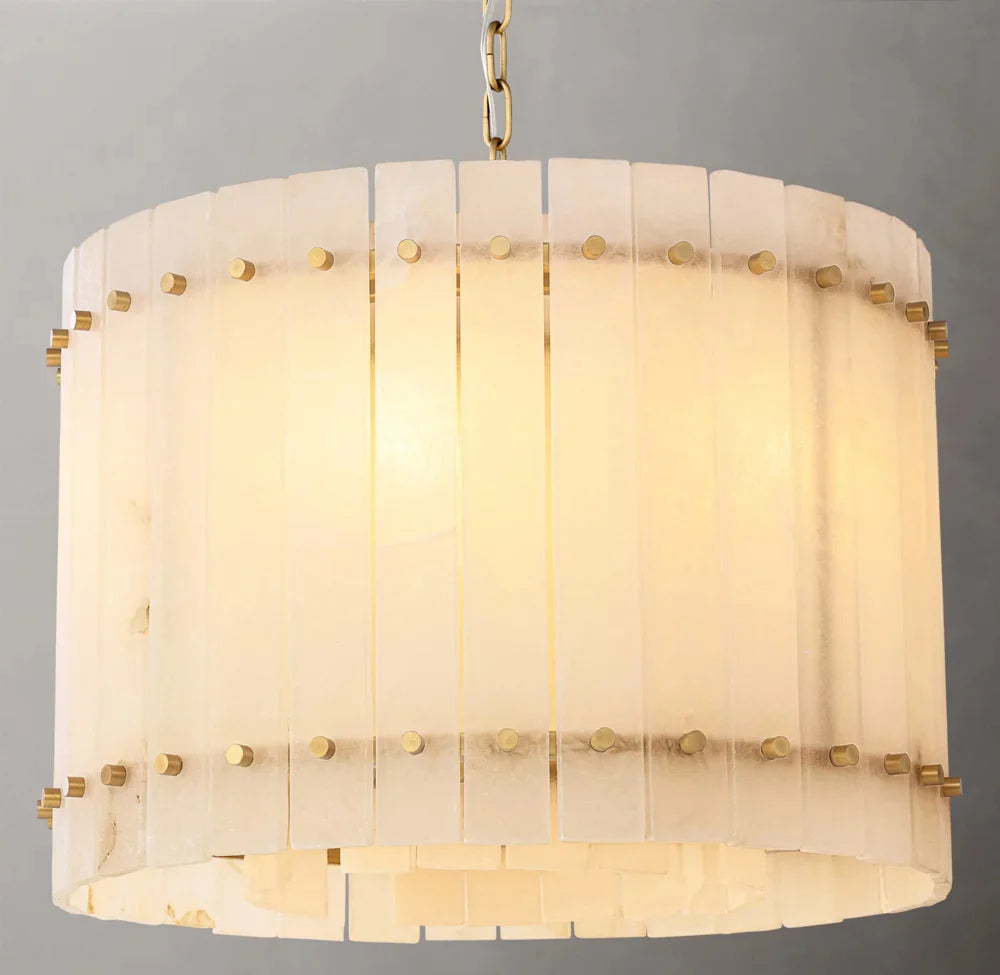 San Marco Modern Alabaster Round Chandelier 22"