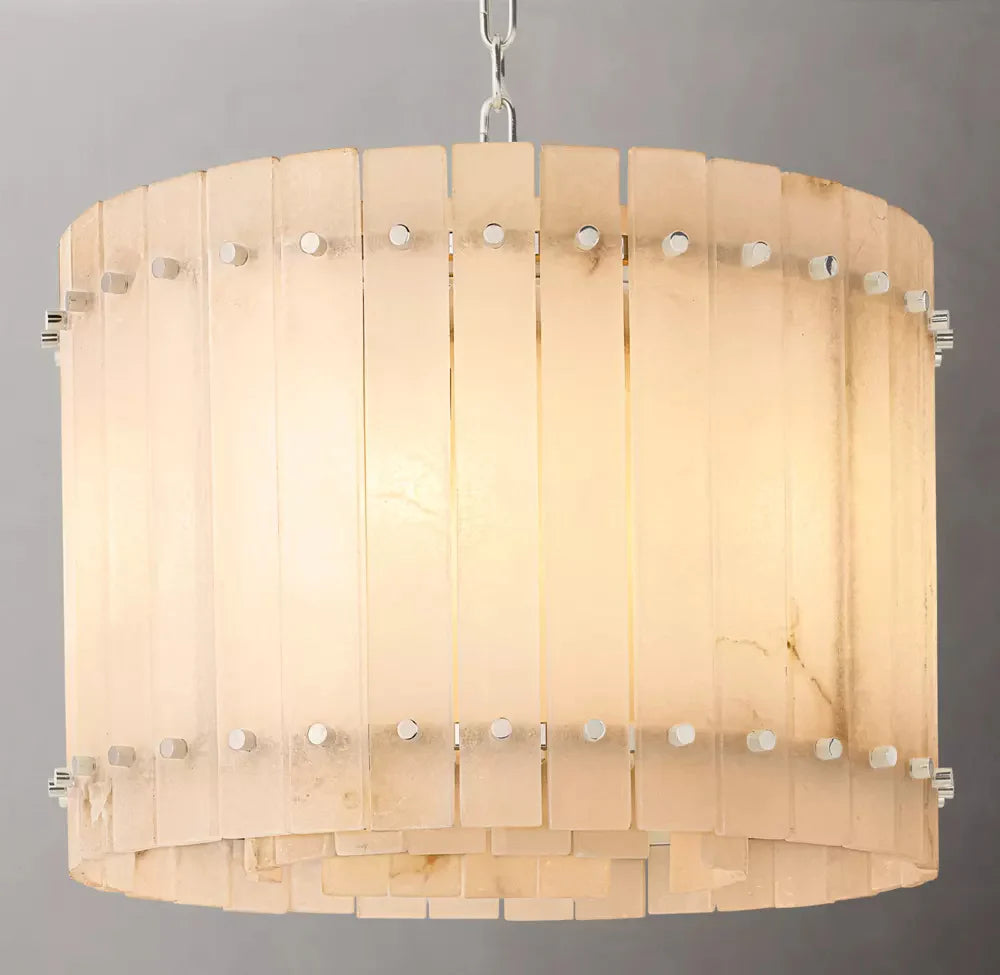 San Marco Modern Alabaster Round Chandelier 22"