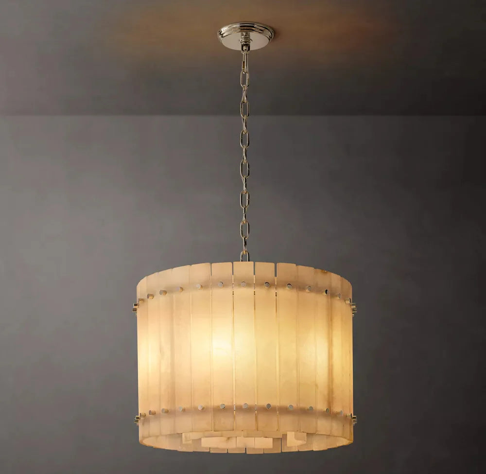 San Marco Modern Alabaster Round Chandelier 22"