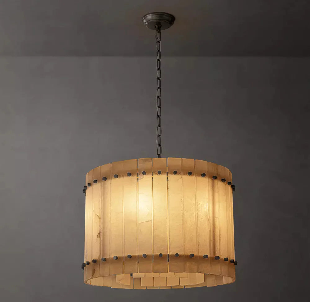 San Marco Modern Alabaster Round Chandelier 22"