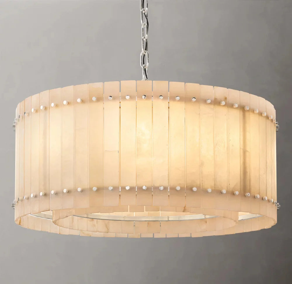San Marco Modern Alabaster Round Chandelier 37"