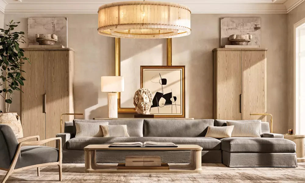 San Marco Modern Alabaster Round Chandelier 48"