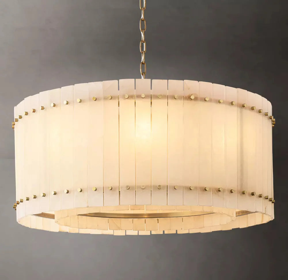 San Marco Modern Alabaster Round Chandelier 37"