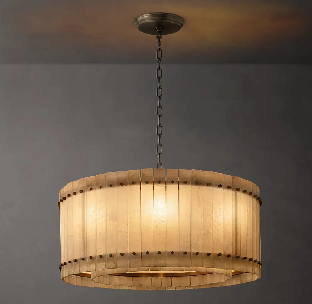 San Marco Modern Alabaster Round Chandelier 37"