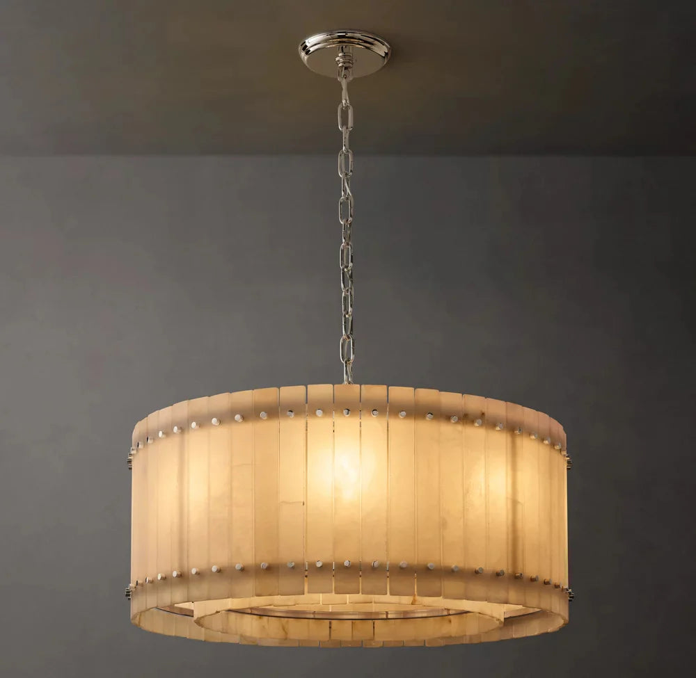 San Marco Modern Alabaster Round Chandelier 37"