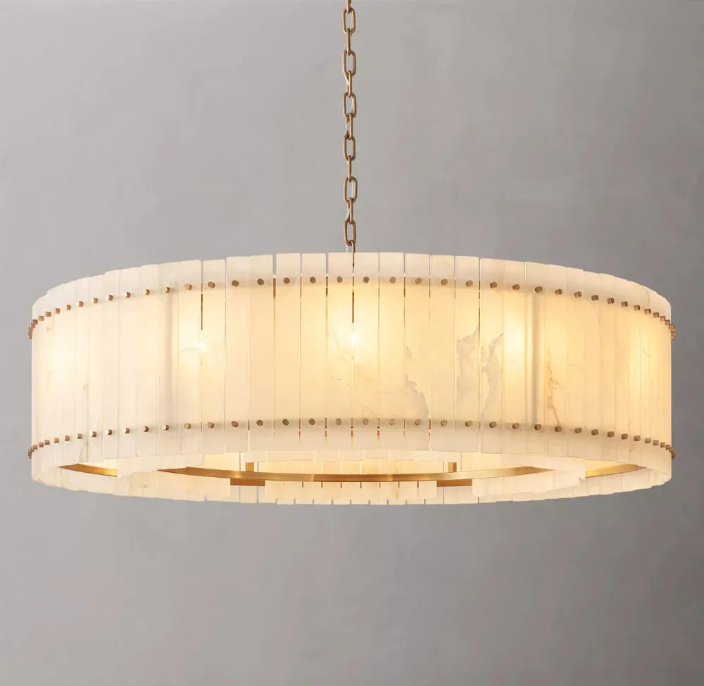 San Marco Modern Alabaster Round Chandelier 60"