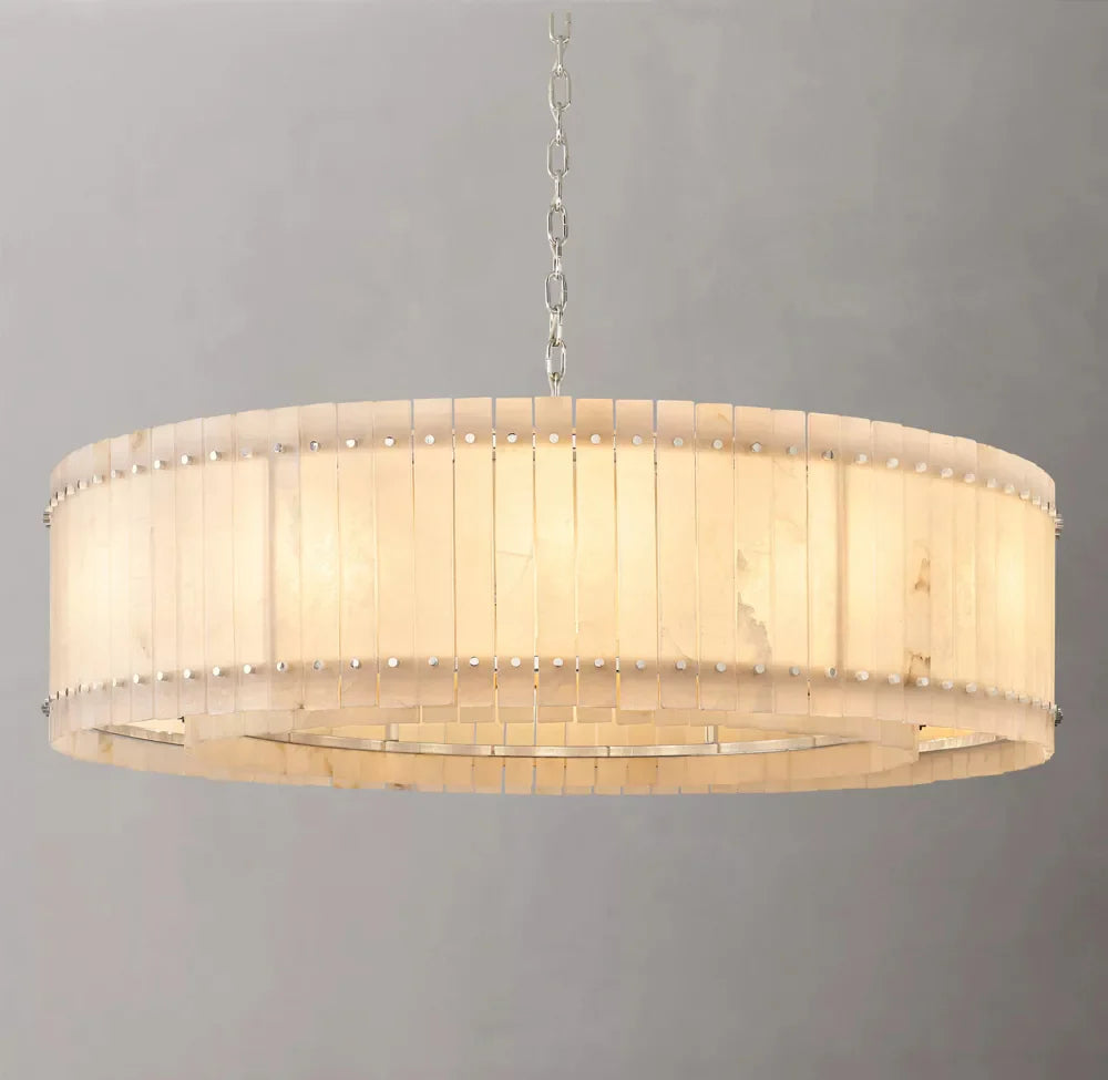 San Marco Modern Alabaster Round Chandelier 60"