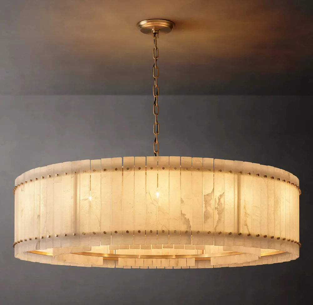 San Marco Modern Alabaster Round Chandelier 60"
