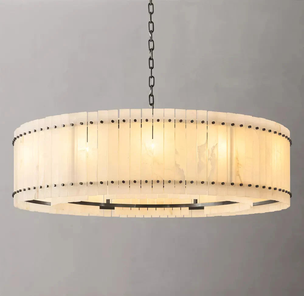 San Marco Modern Alabaster Round Chandelier 60"