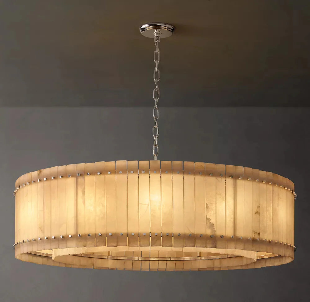 San Marco Modern Alabaster Round Chandelier 60"