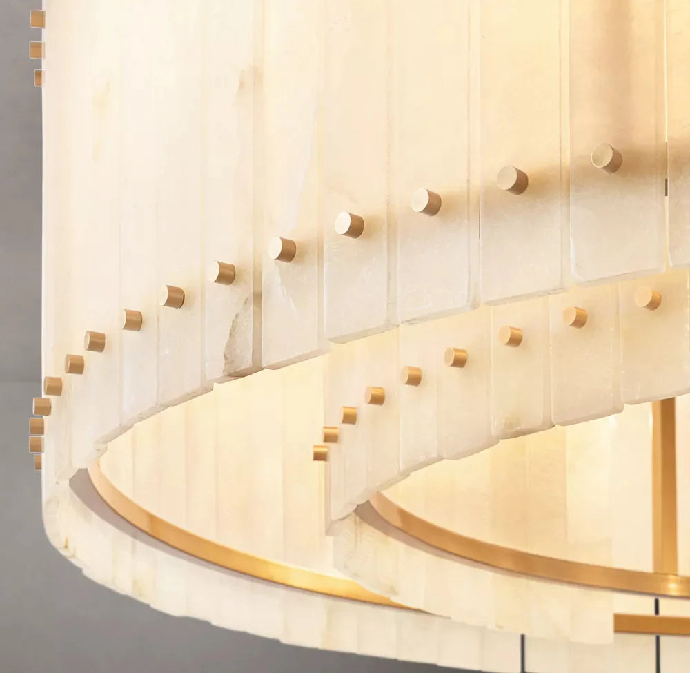 San Marco Modern Alabaster Round Chandelier 60"