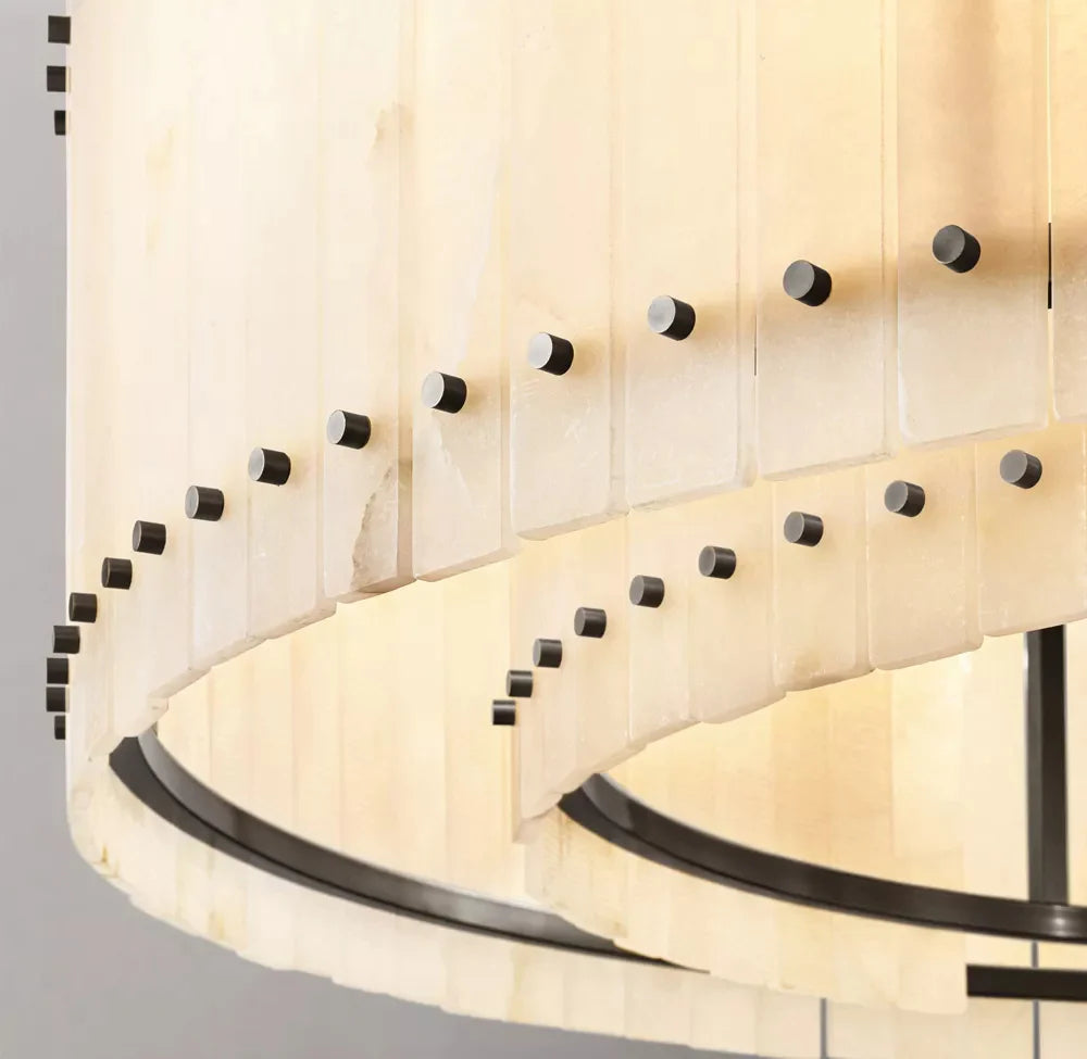 San Marco Modern Alabaster Round Chandelier 60"