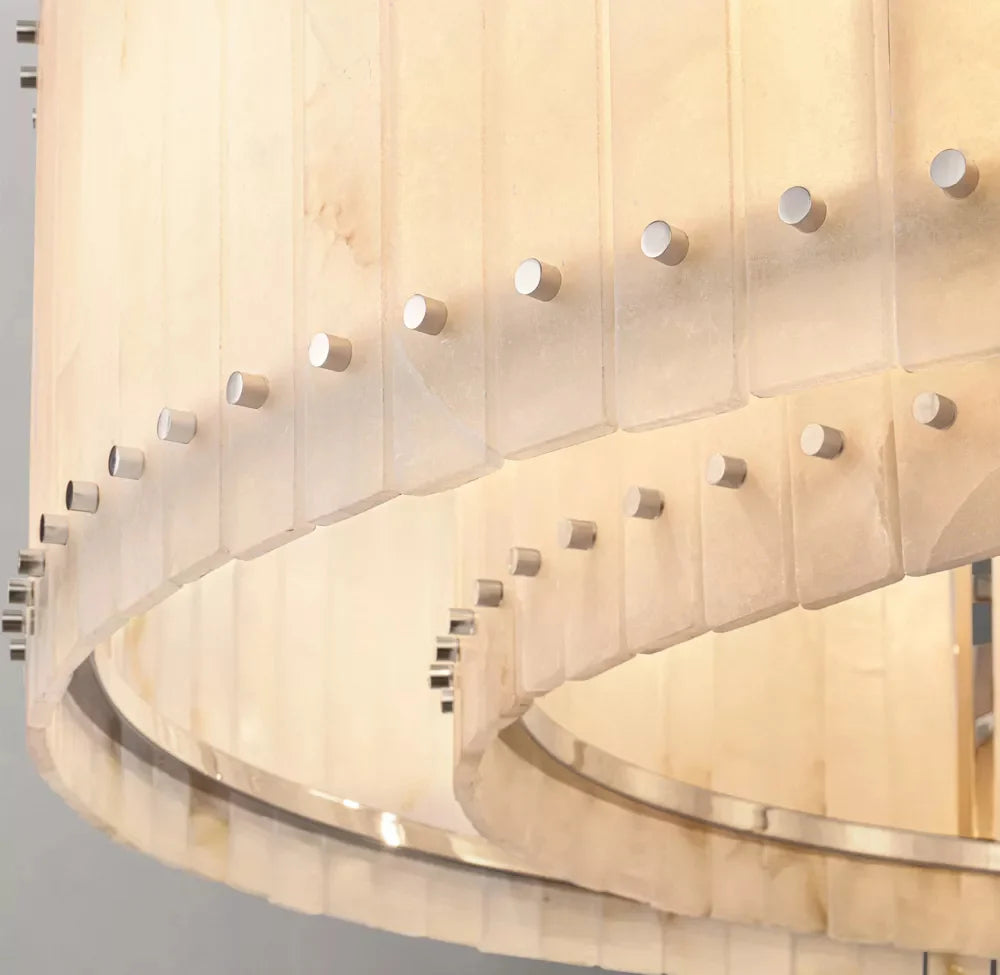 San Marco Modern Alabaster Round Chandelier 60"