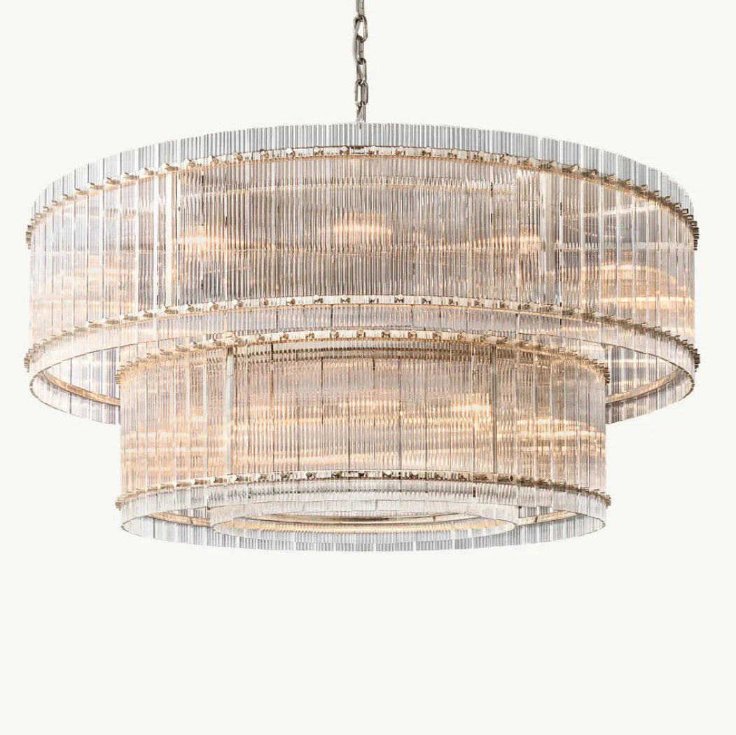 San Marco Modern Glass 2-Tier Round Chandelier 60"
