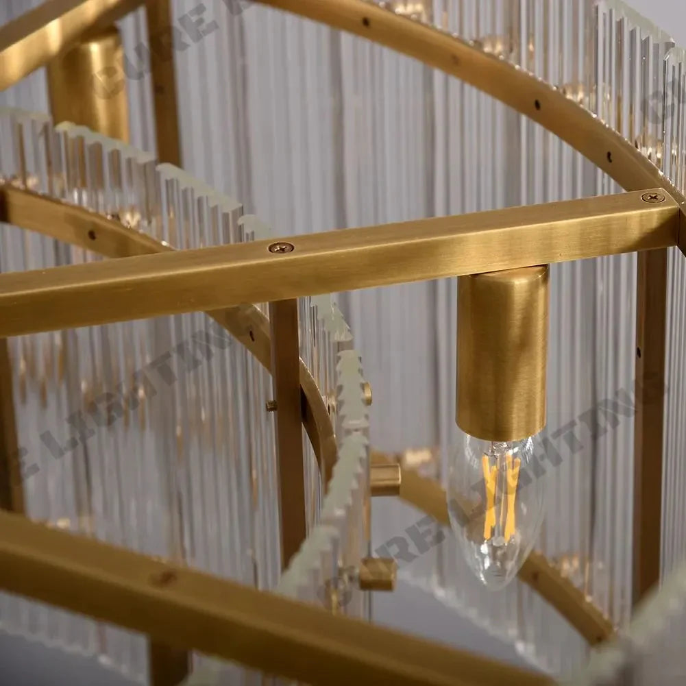 San Marco Modern Glass 2-Tier Round Chandelier 60"