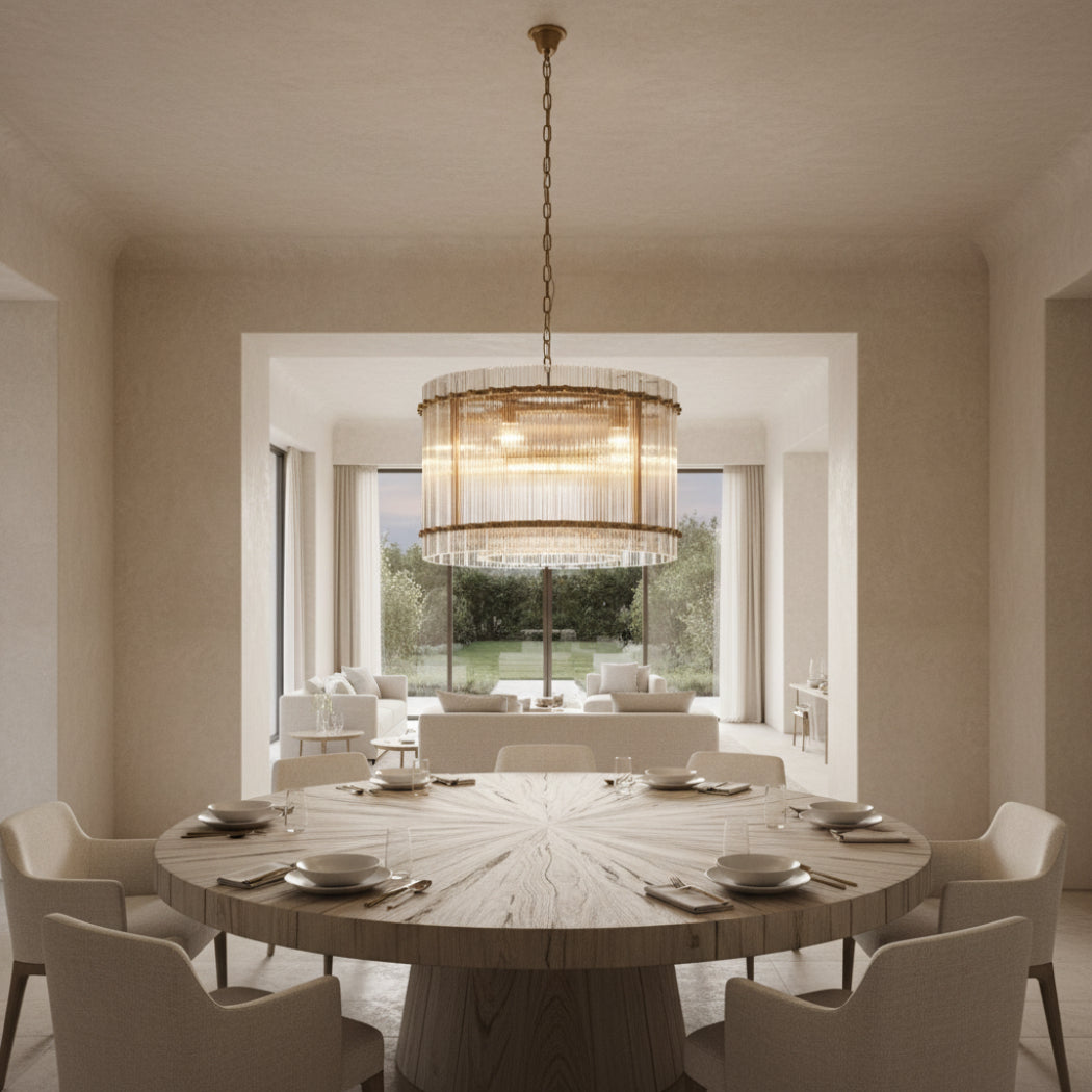 San Marco Modern Glass Round Chandelier 22"