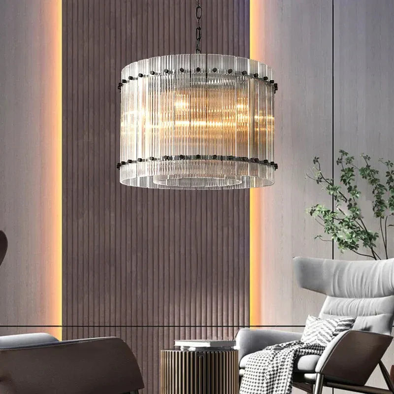 San Marco Modern Glass Round Chandelier 22"