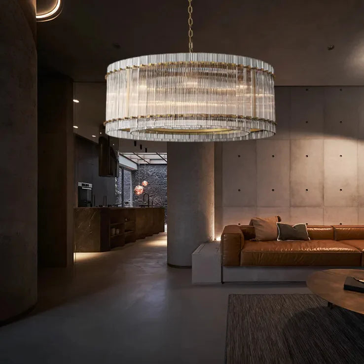 San Marco Modern Glass Round Chandelier 37"