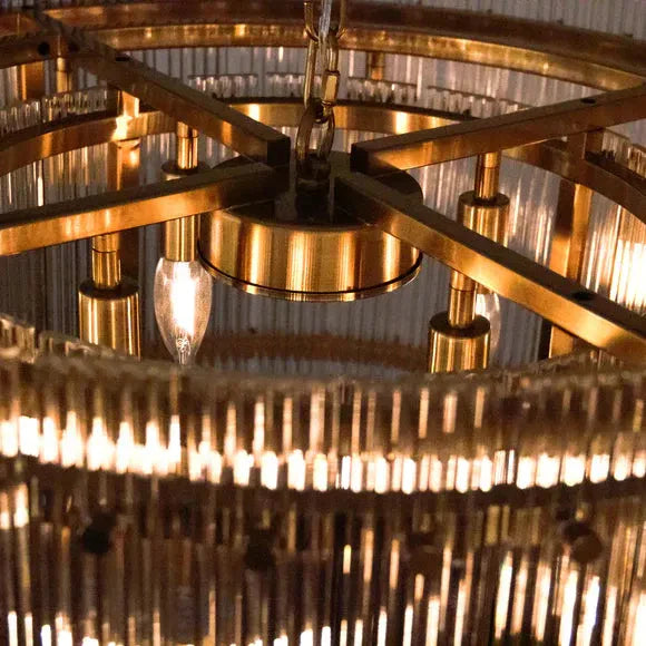 San Marco Modern Glass Round Chandelier 37"