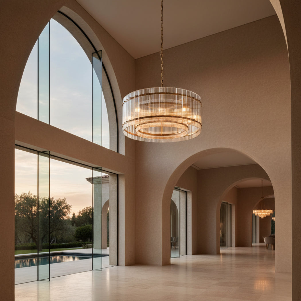 San Marco Modern Glass Round Chandelier 48"