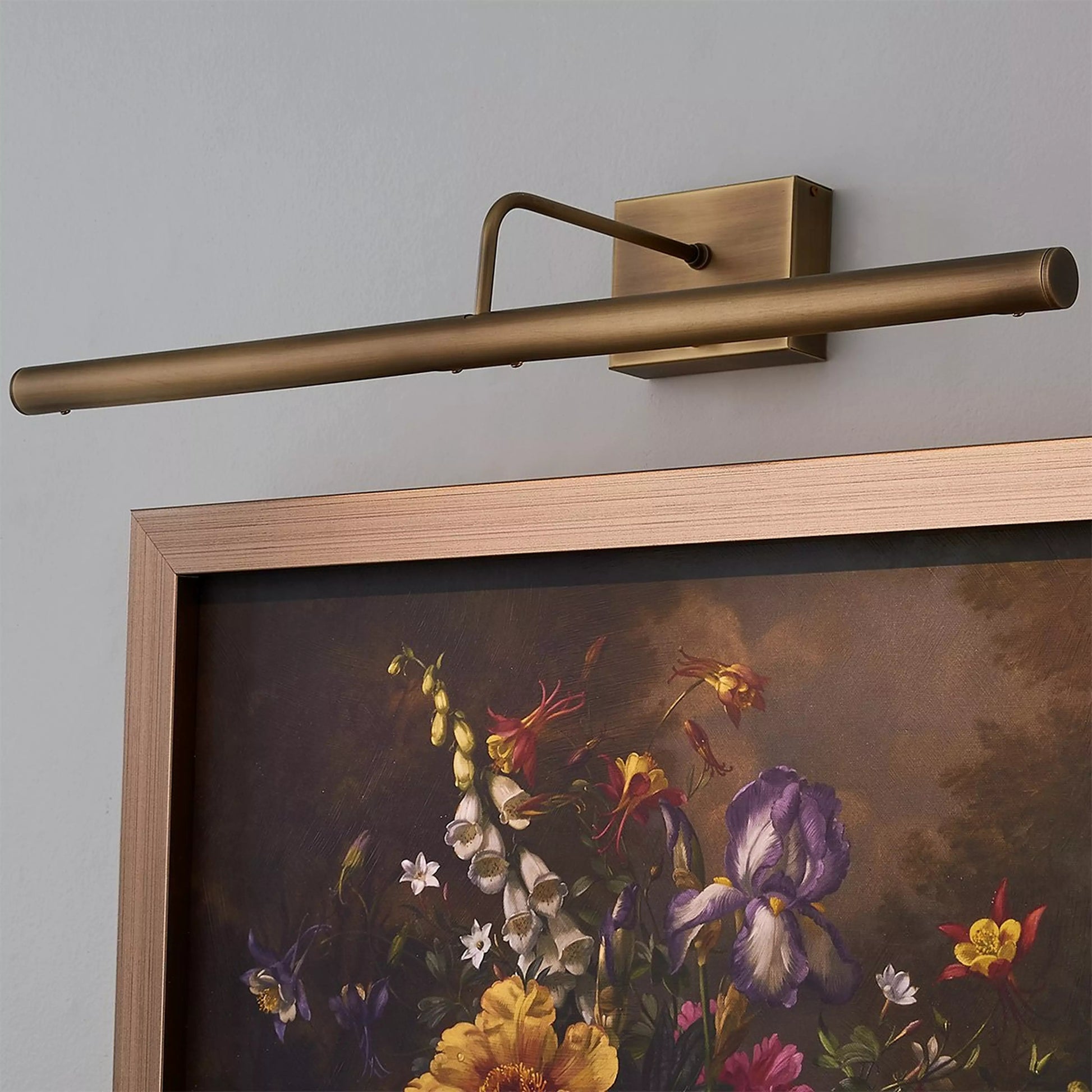 Battery Modern Brass LED Cordless Slimline Picture Light 24"