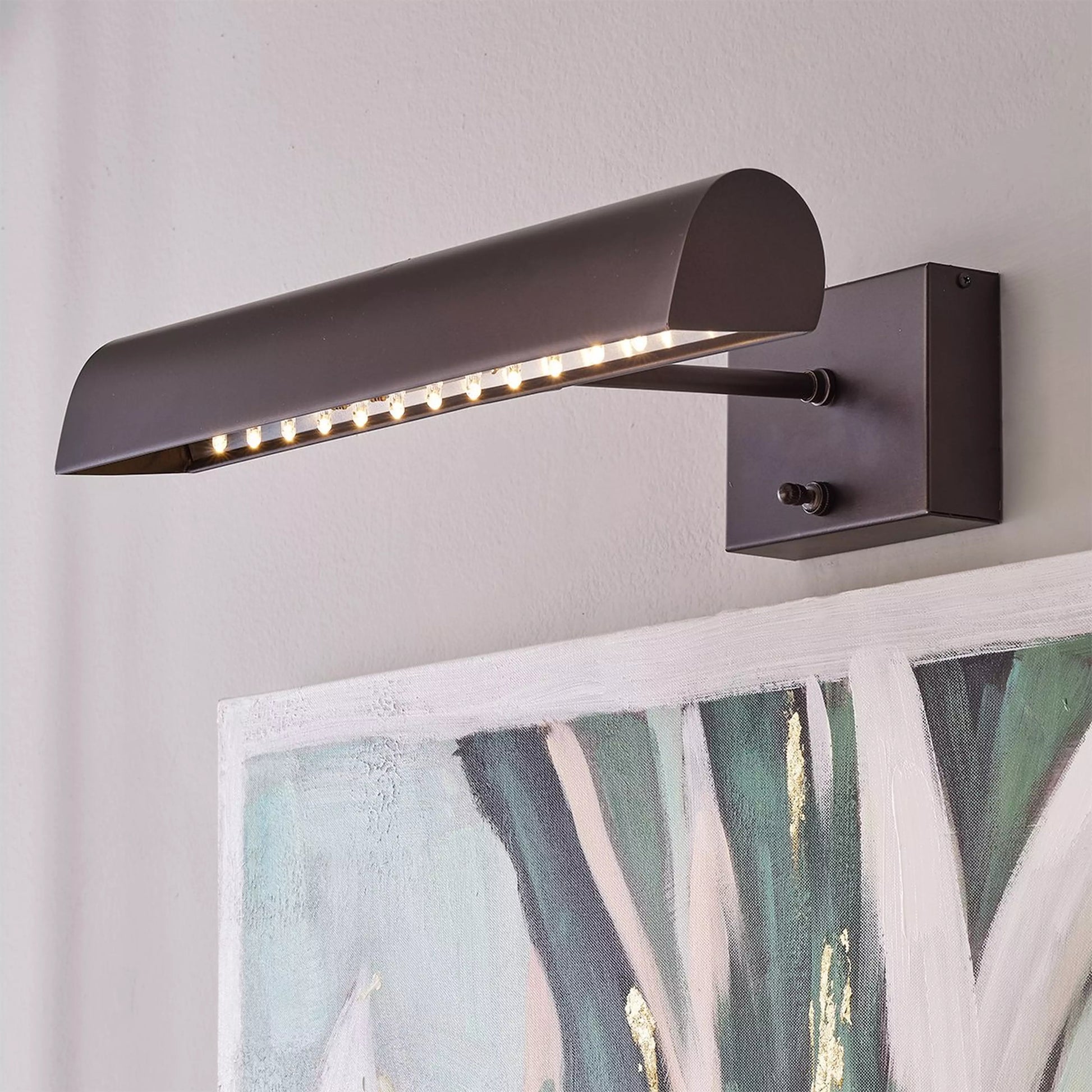 Battery Modern Brass Operated LED Cordless Picture Light 14"