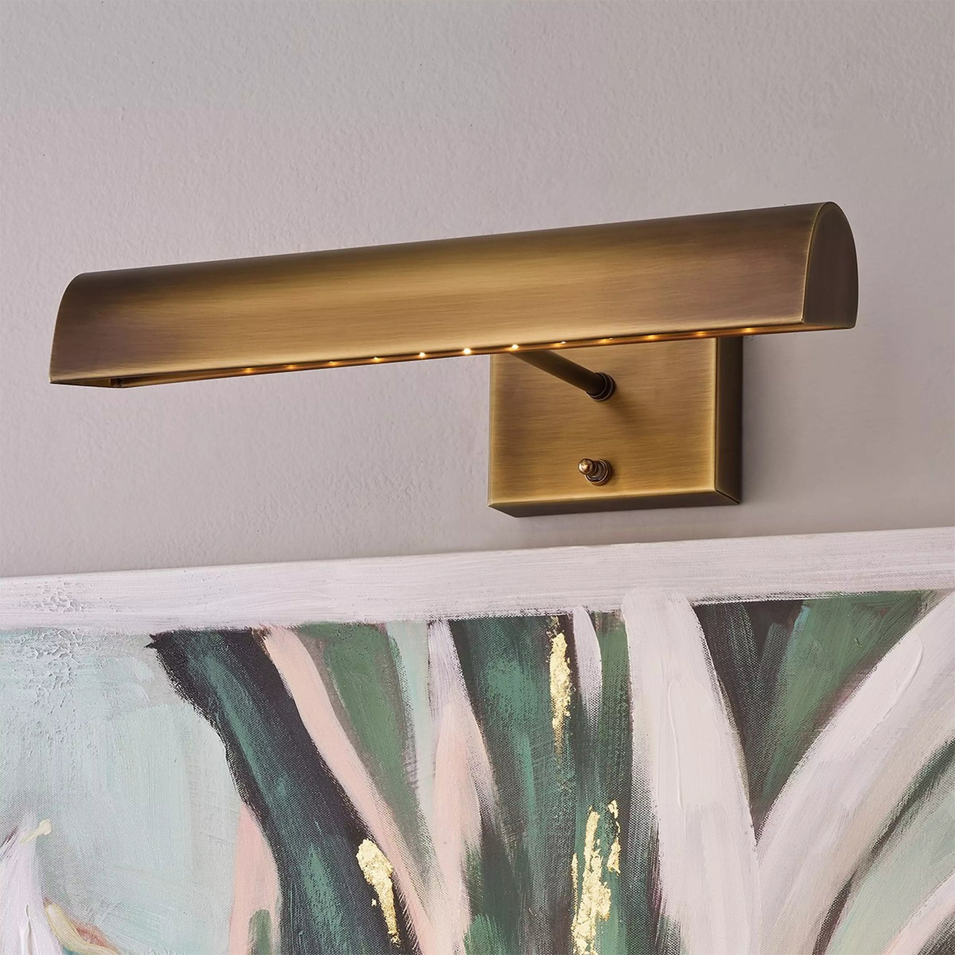 Battery Modern Brass Operated LED Cordless Picture Light 14"