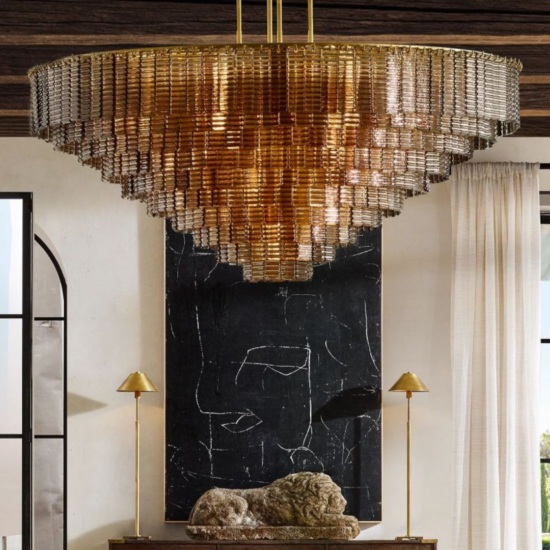 Sirene Smoke Glass Round Chandelier 41”