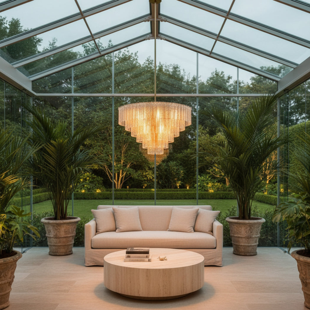Sirene Clear Glass Round Chandelier 41”