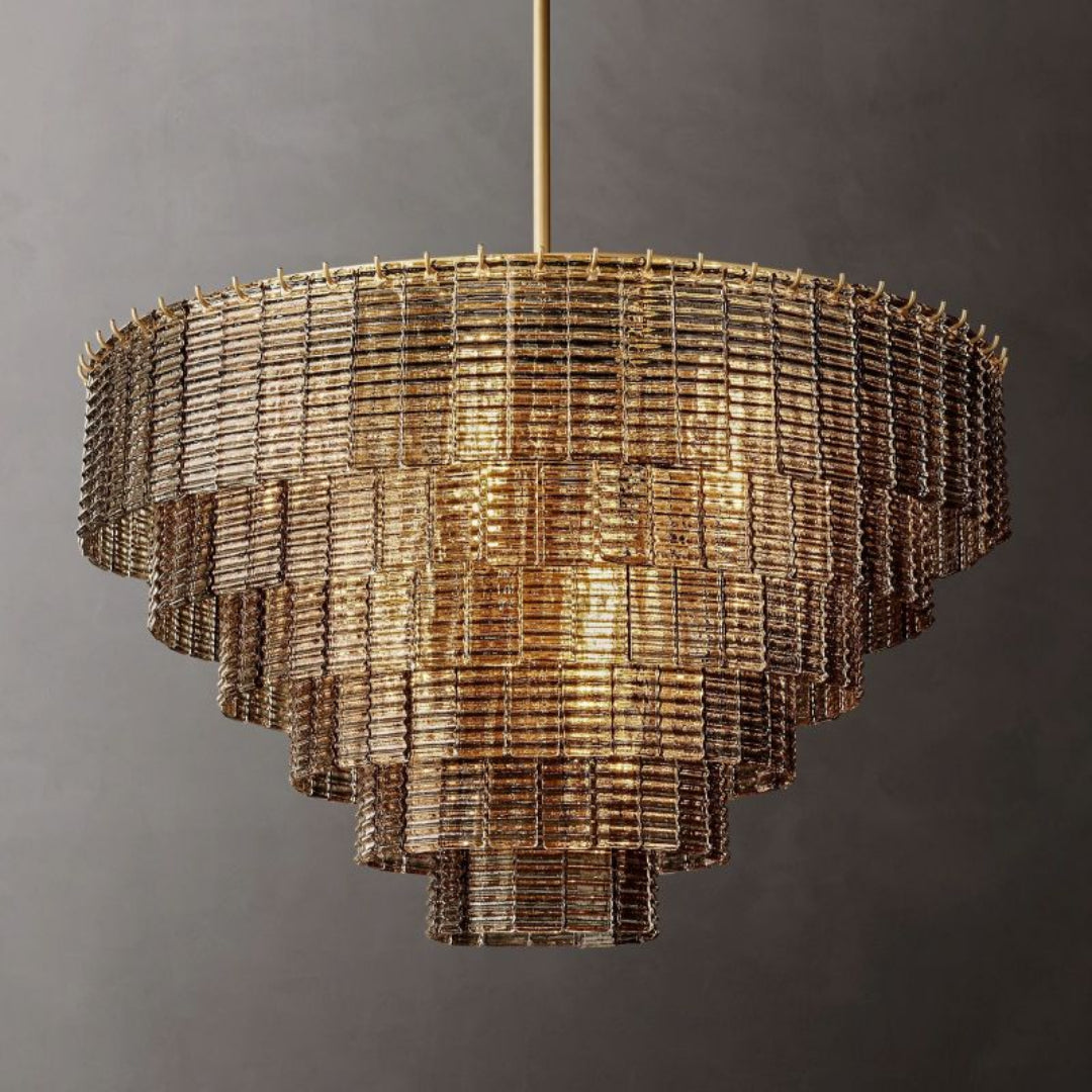 Sirene Smoke Glass Round Chandelier 41”
