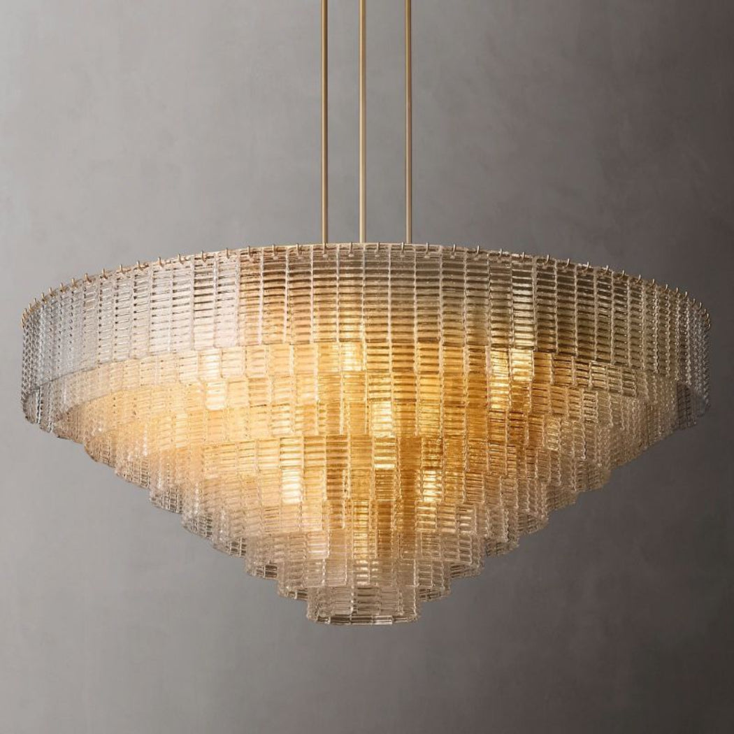 Sirene Modern Clear Glass Round Chandelier 65"