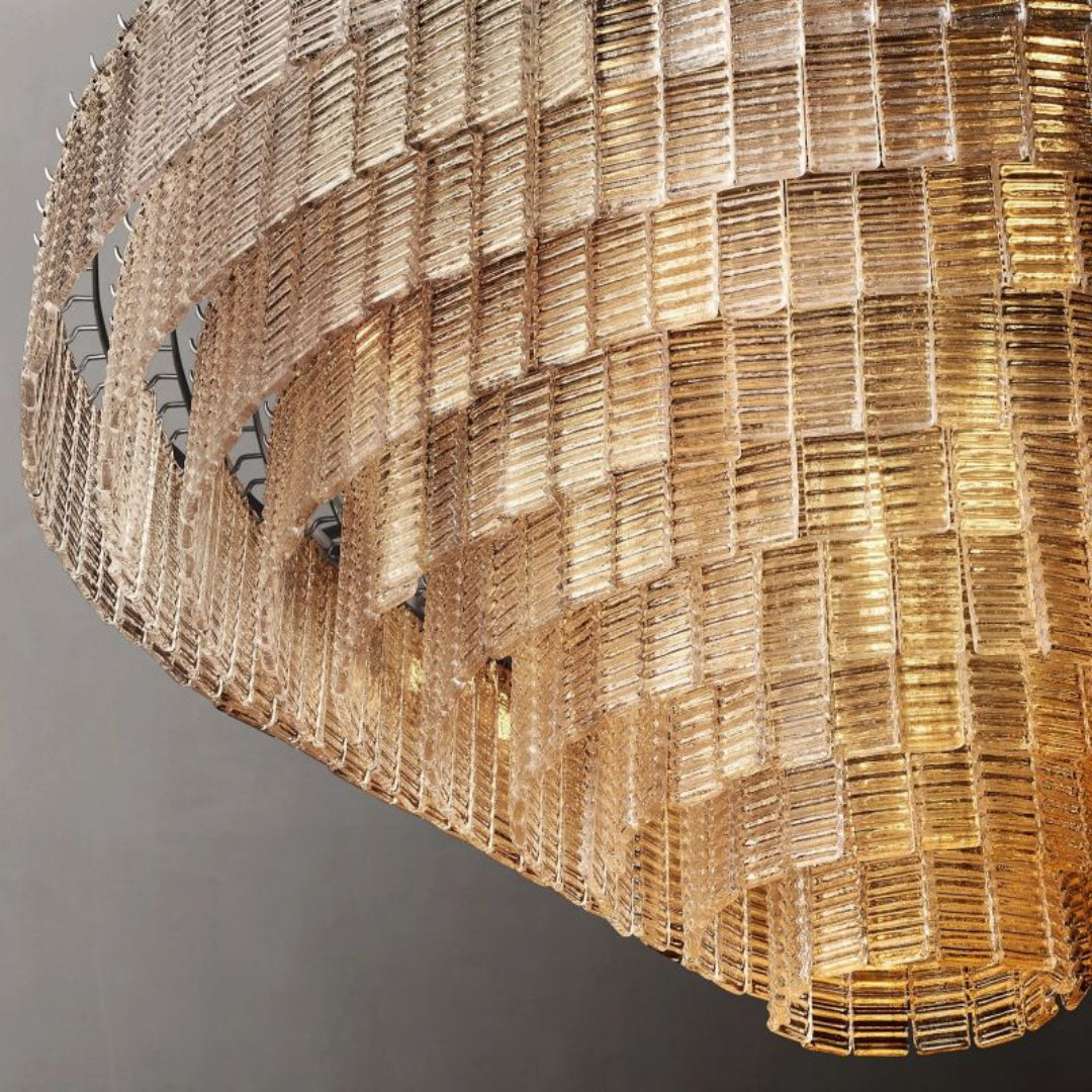 Sirene Modern Clear Glass Round Chandelier 65"