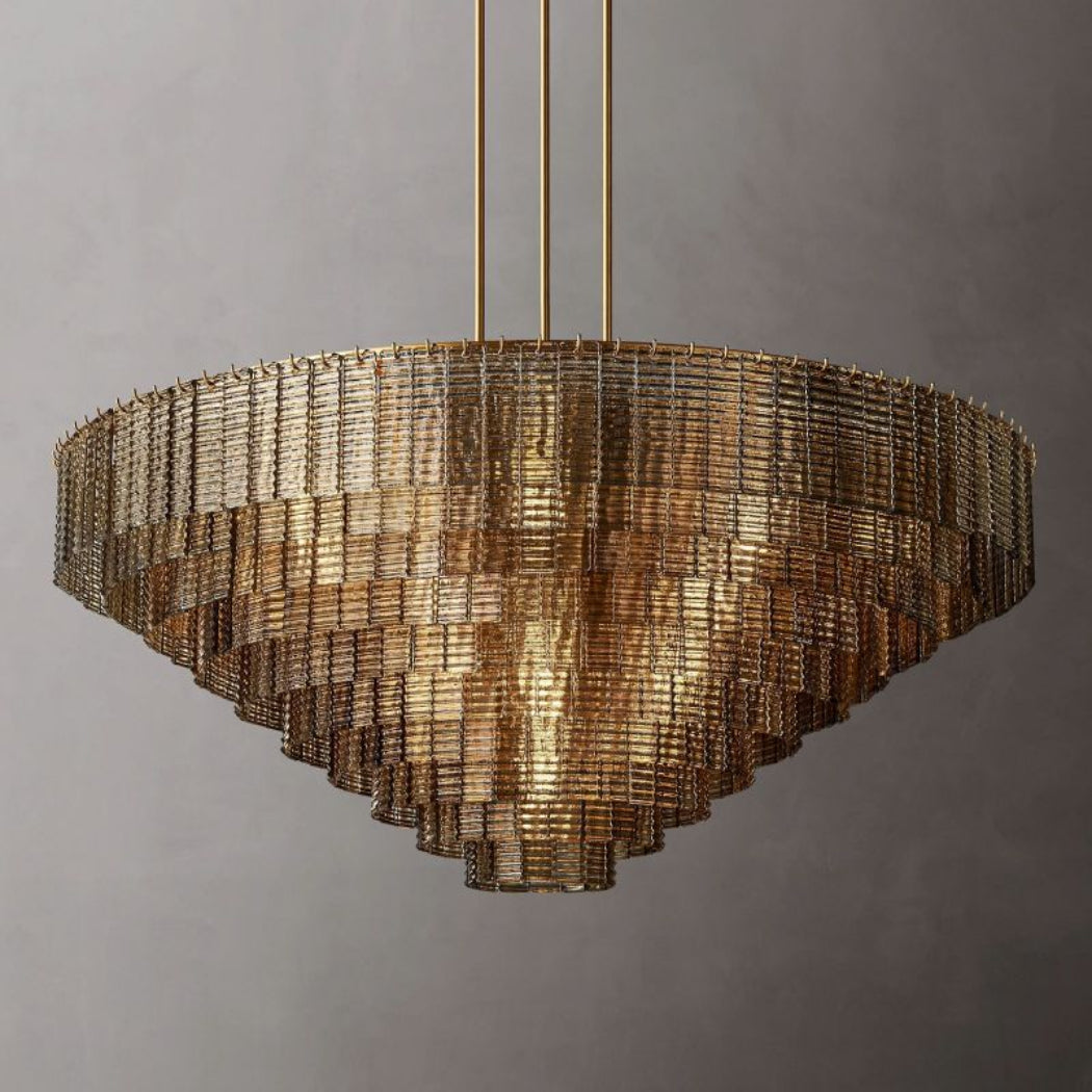 Sirene Modern Smoke Glass Round Chandelier 65"
