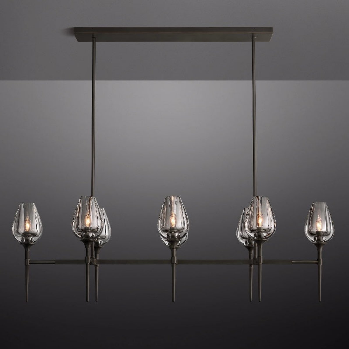 Tulip Modern Linear Chandelier 52"
