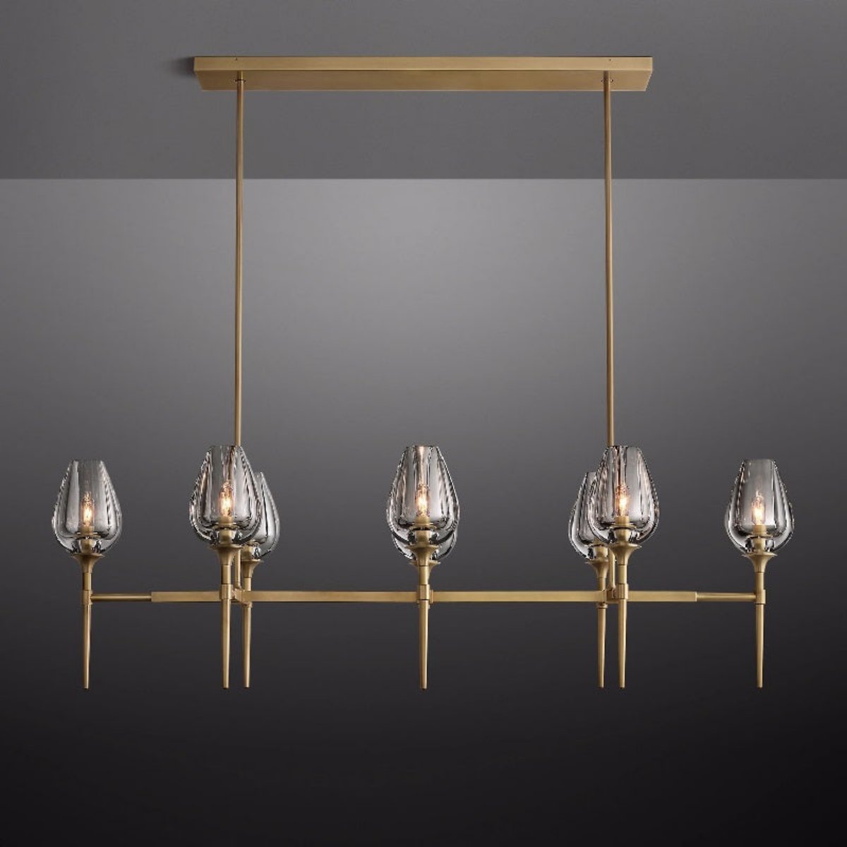 Tulip Modern Linear Chandelier 52"