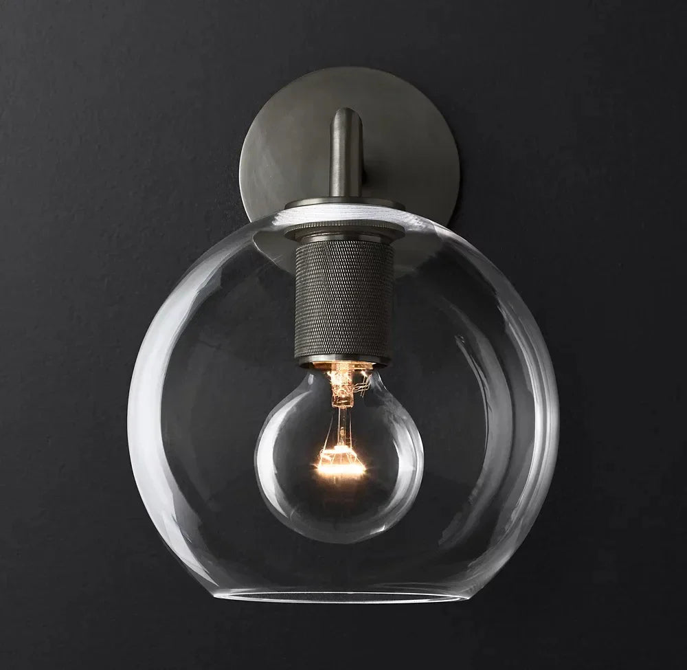 Machinist Modern Glass Shade Wall Sconce